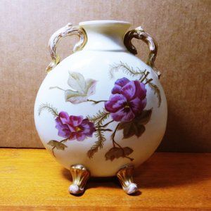Vintage Rudolstadt Germany RW Double Handle Footed Floral Vase (Chipped)